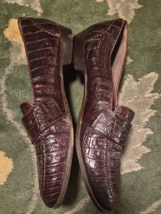 Strada Croc-Embossed Penny Loafers - Dark Brown main image 12
